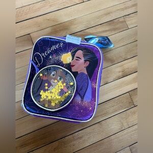 NWT Disney purple Wish lunch bag food storage‎ gold stars character printed bag